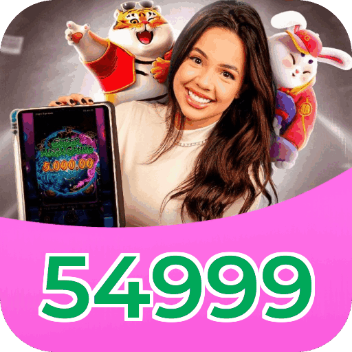 Interface do aplicativo 54999 mostrando jogos disponíveis no iOS e Android